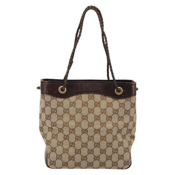 GUCCI GG Canvas Shoulder Bag Beige Gold 109143 - Picture 3 of 15